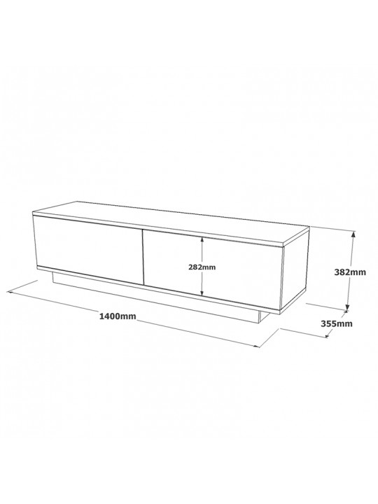 Έπιπλο τηλεόρασης Zoeva pakoworld γκρι cemento 140x35,5x38εκ