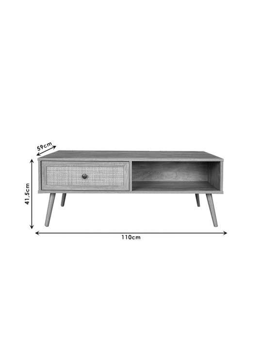 Τραπέζι σαλονιού Oslo pakoworld sonoma 110x59x41,5εκ