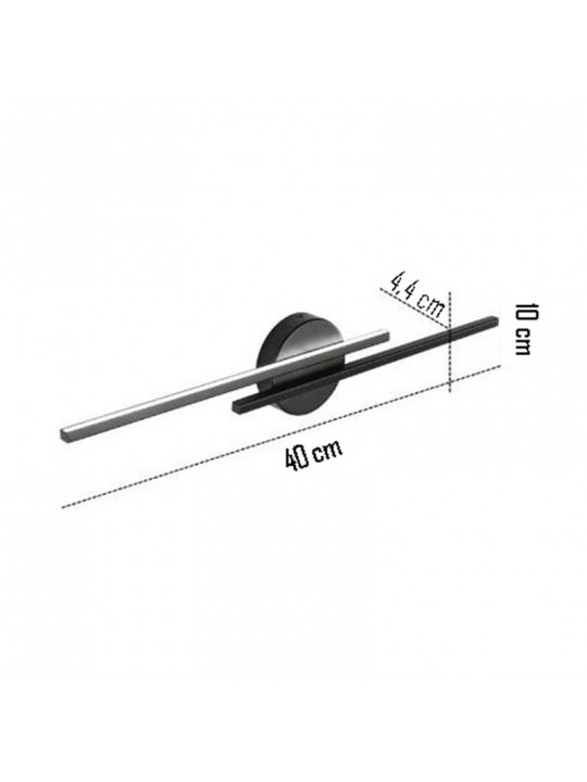 Φωτιστικό τοίχου-απλίκα PWL-1138 pakoworld LED μαύρο 40x10x6εκ