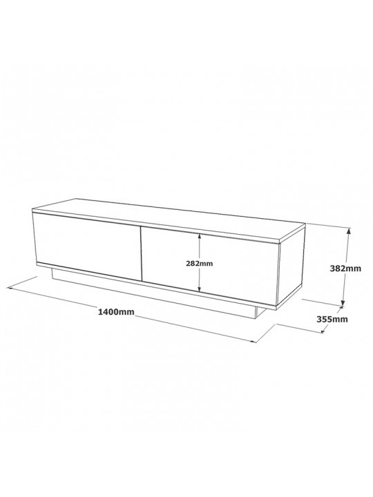 Έπιπλο τηλεόρασης Zoeva pakoworld λευκό 140x.35x38.2εκ