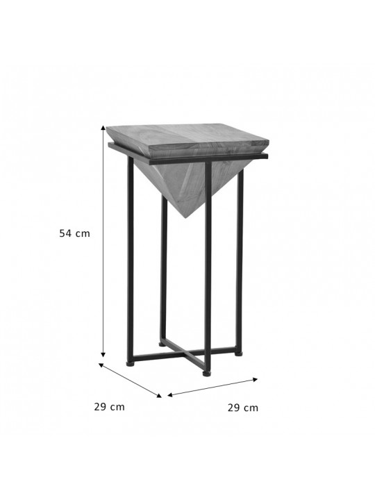 Βοηθητικό τραπέζι σαλονιού Miles pakoworld μασίφ ξύλο ακακίας φυσικό-μαύρο 29x29x54εκ