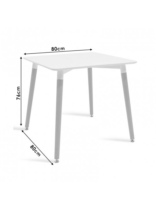 Τραπέζι Natali pakoworld MDF μαύρο-πόδια φυσικό 80x80x76εκ