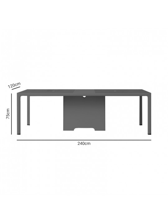 Τραπέζι συνεδριάσεων επαγγελματικό Denith pakoworld ανθρακί-καρυδί 240x120x75εκ