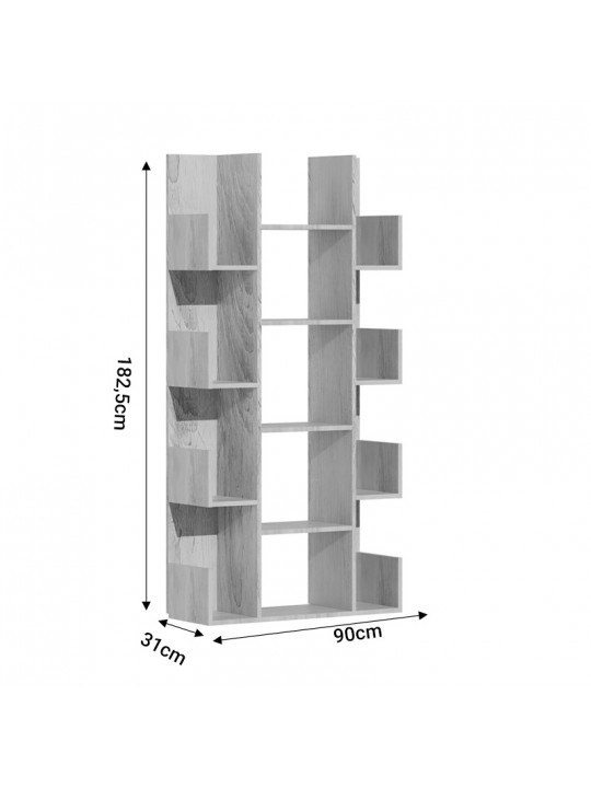 Βιβλιοθήκη Charles pakoworld μελαμίνης φυσικό 90x31x182,5εκ