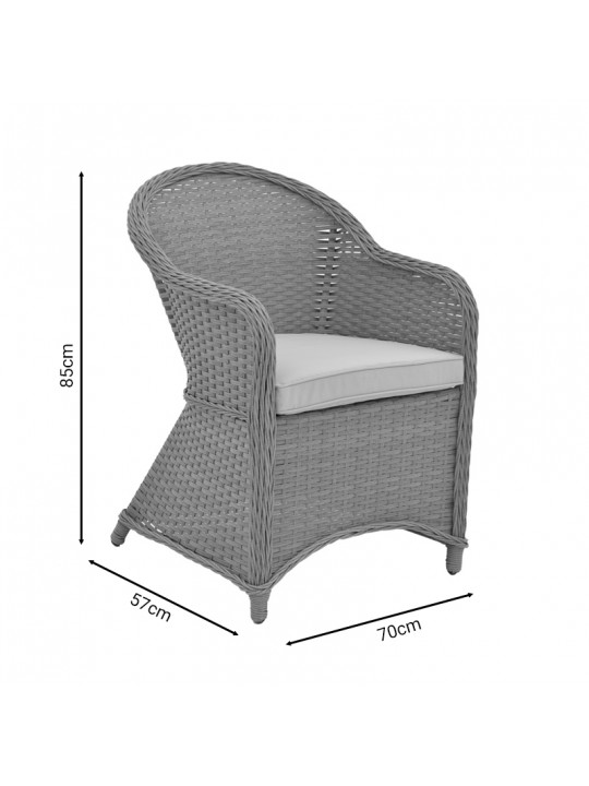 Tραπεζαρία Hadrian-Keir pakoworld σετ 7τεμ καφέ rattan-μπεζ textilene-καφέ αλουμίνιο 180x90x72εκ