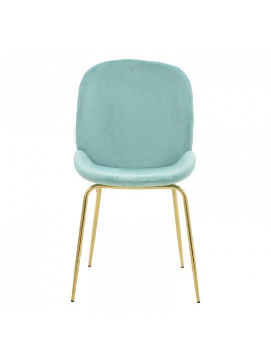 Καρέκλα Maley pakoworld πράσινο βελούδο-πόδι χρυσό μέταλλο 47x60x90εκ