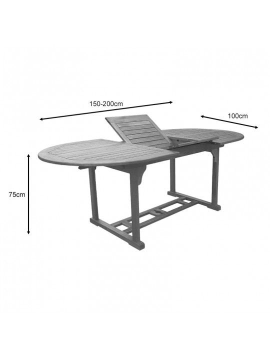 Τραπέζι Sopho pakoworld επεκτεινόμενο φυσικό ξύλο ακακίας 200/150x100x75εκ