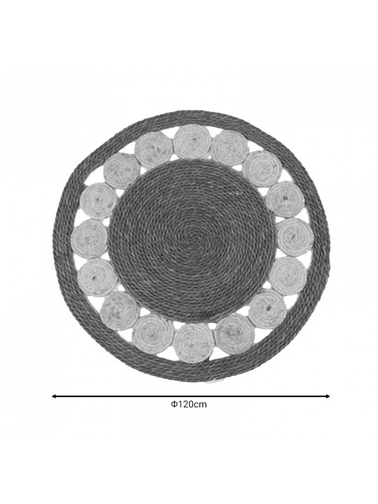 Χαλί Opronzo Inart φυσικό σχοινί Φ120x2εκ