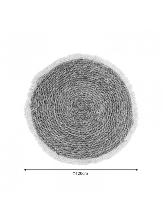 Χαλί Derzie Inart φυσικό σχοινί Φ120x2εκ