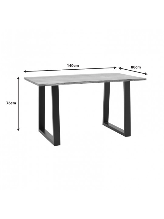 Τραπέζι Avron pakoworld φυσικό μασίφ ξύλο ακακίας 140x80x76εκ