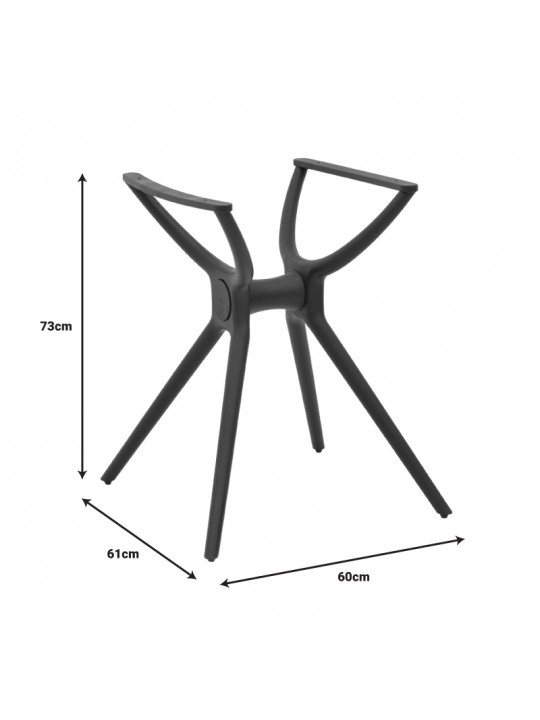 Βάση τραπεζιού Herno pakoworld μαύρο pp 60x61x73εκ