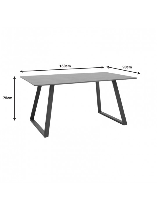 Τραπέζι Winor pakoworld καρυδί mdf-πόδι μαύρο μεταλλικό 160x90x75εκ